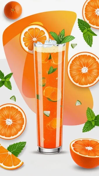 orange mocktail with natural syrup