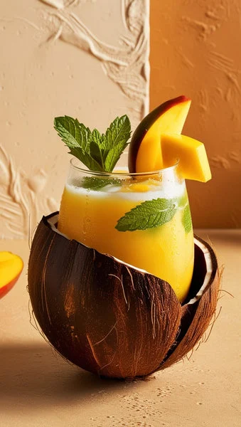 coconut water mango cooler recipe- natural syrups