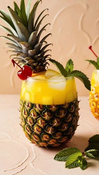pineapple mocktail with natural syrup