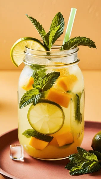virgin mango mojito with natural syrup