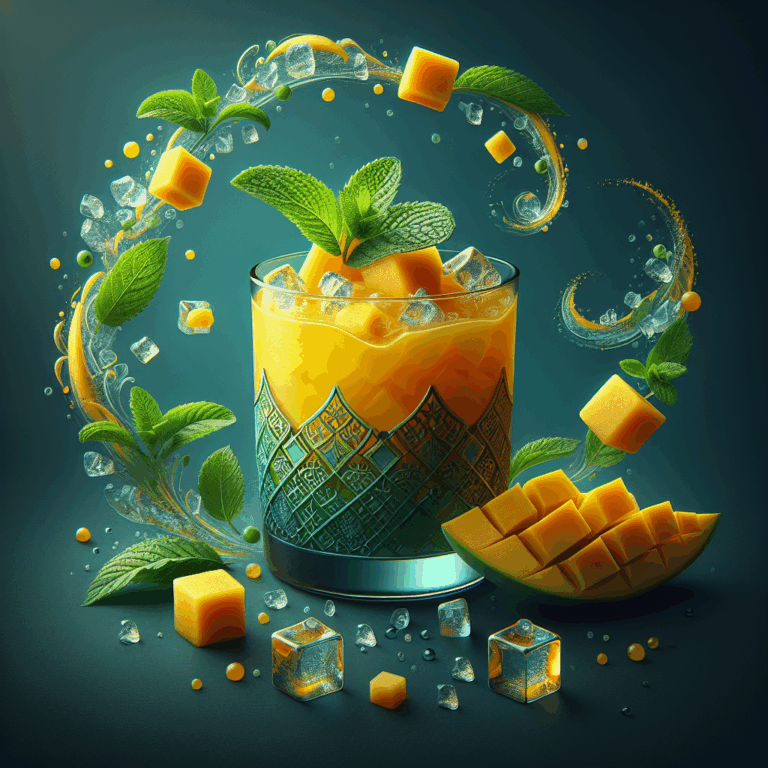 Refreshing Mango Juice with Mint Crystals Recipe