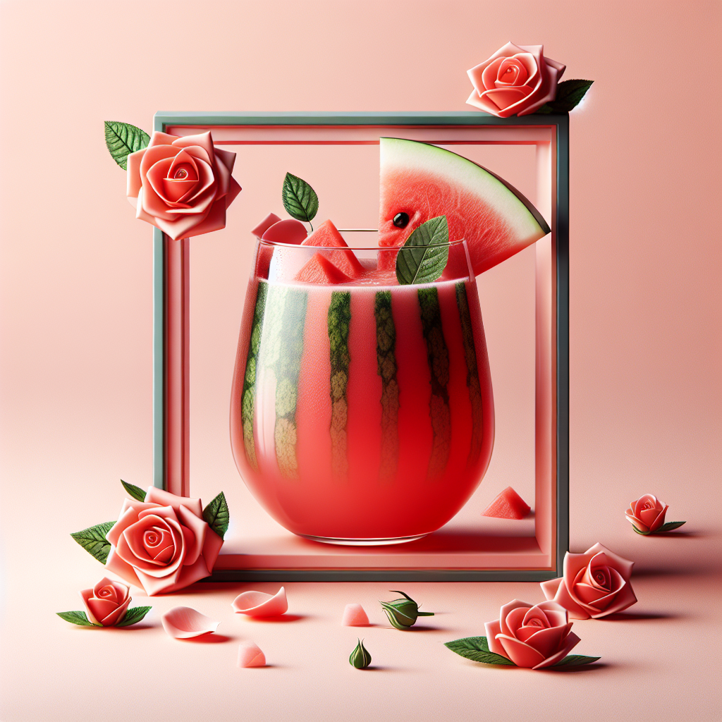 Refreshing Watermelon Juice with Rose Petals