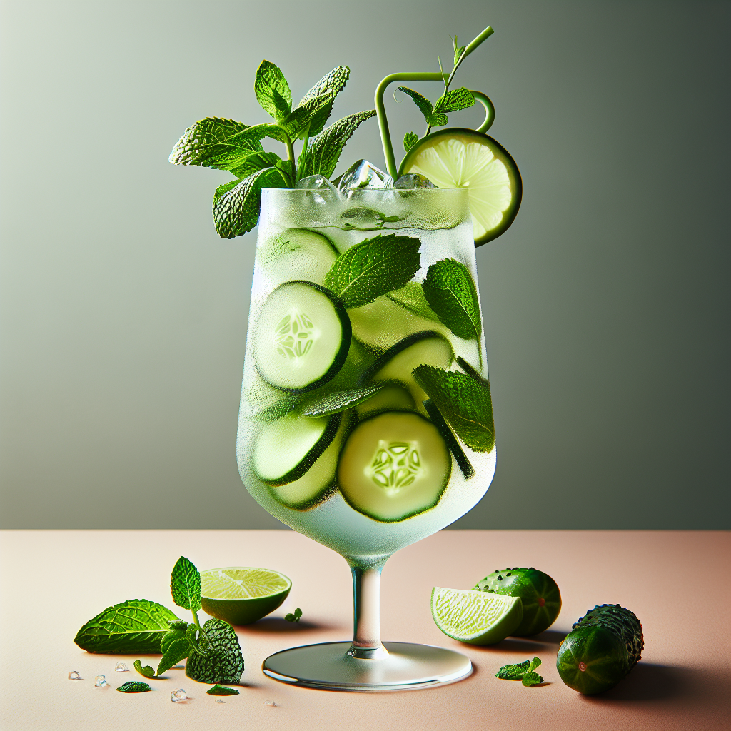 cucumber mint cooler with lime mist
