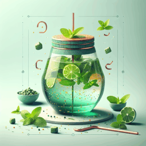 Glass of Jaljeera with Mint Burst on a summer table