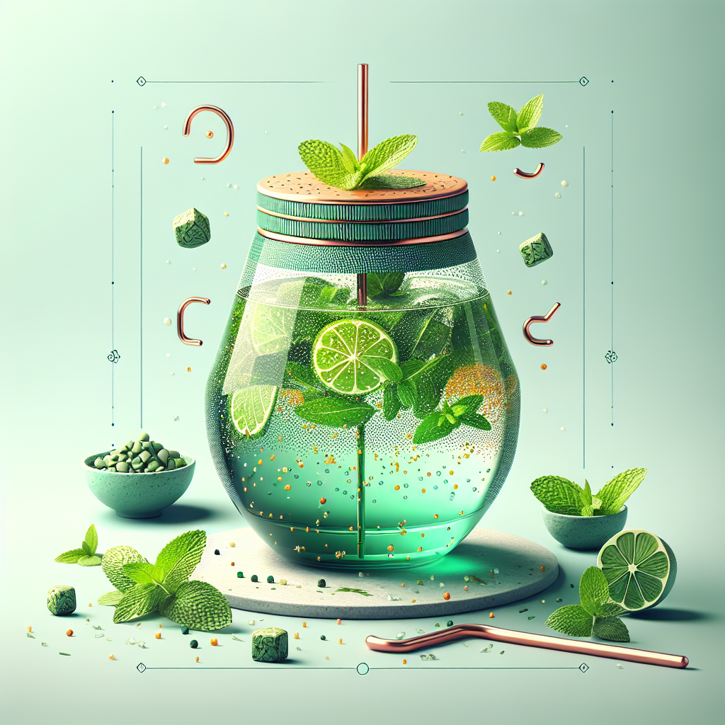 Glass of Jaljeera with Mint Burst on a summer table