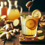 Refreshing Ginger Lemonade with Honey Drop summer drink